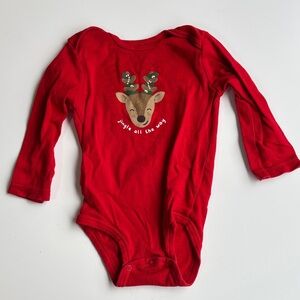 Red Reindeer Kids One Piece Christmas 18M